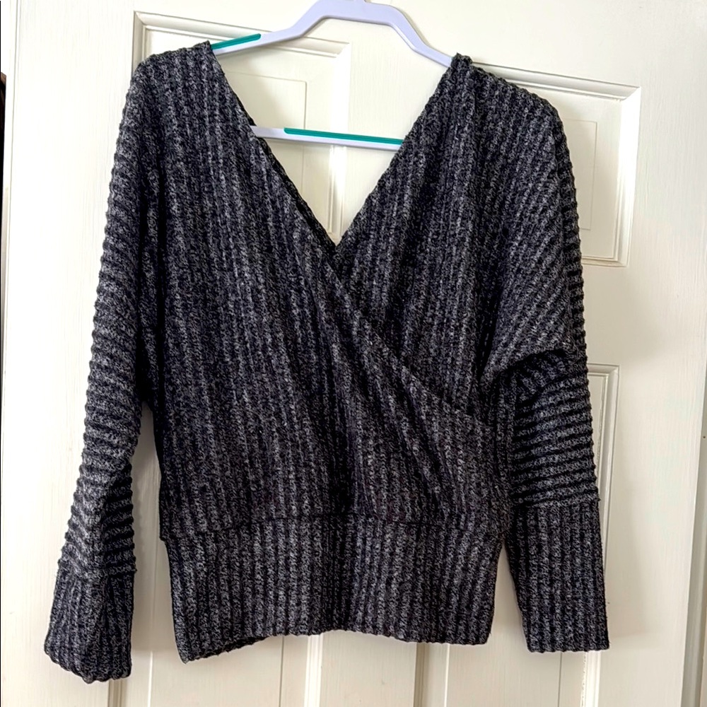 Charcoal Gray V-Neck Sweater